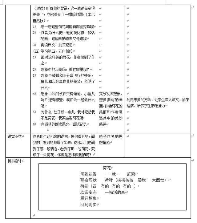 荷花教学设计，荷花式教学设计？